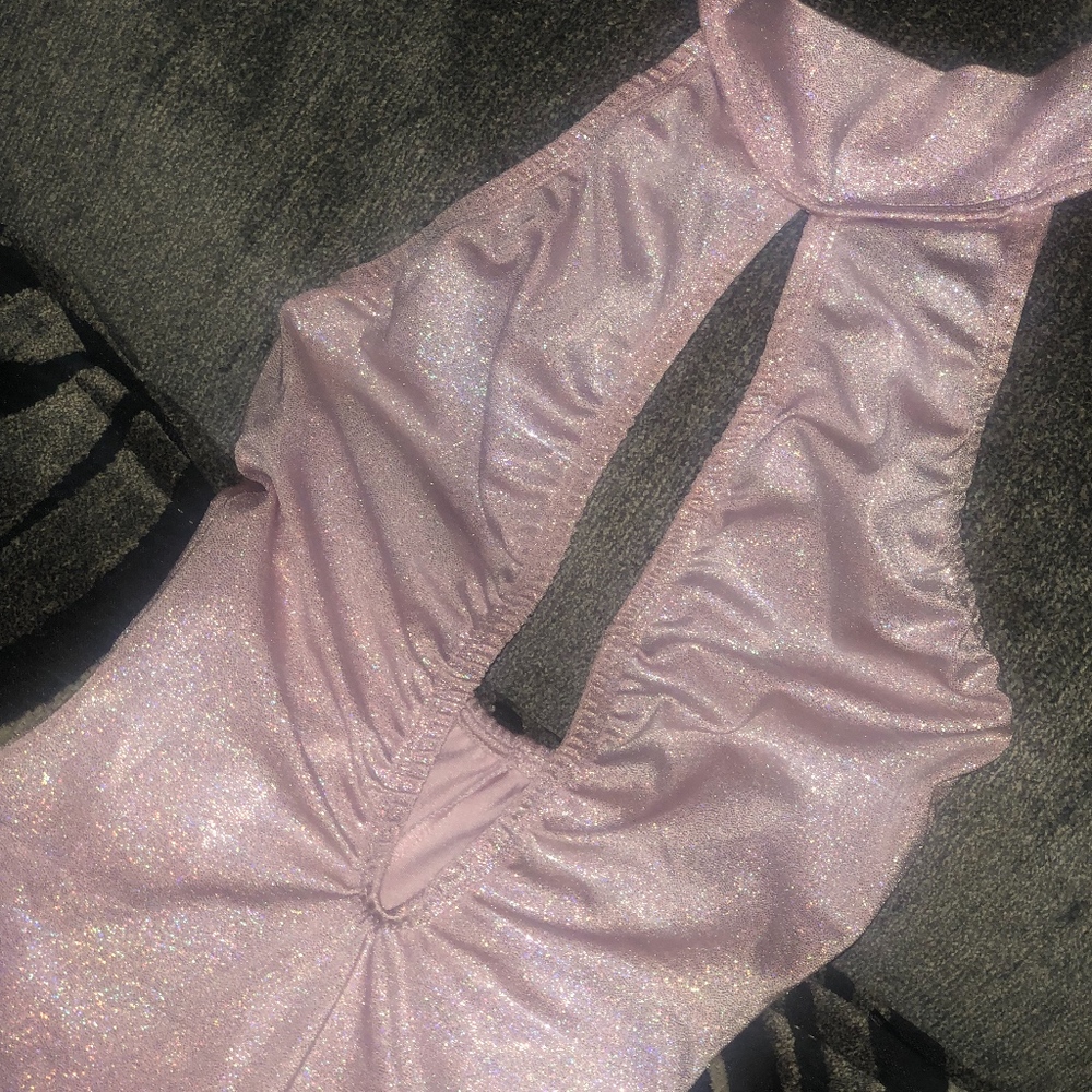 Shimmery light pink one piece